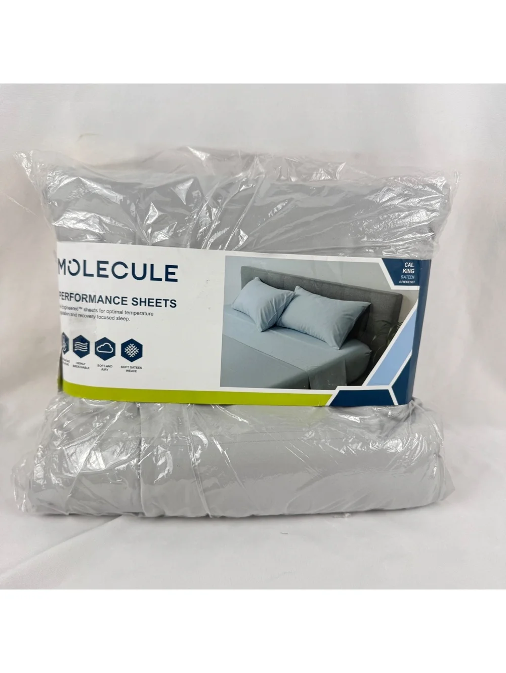 Molecule Performance Sheets Cal King Sateen 4 Piece Set Grey